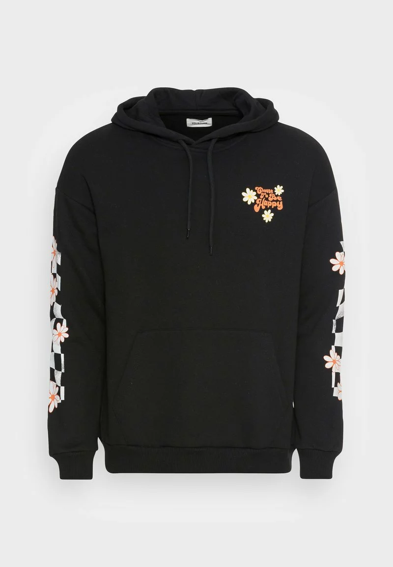 YOURTURN HAPPY HOODIE UNISEX - Felpa Con Cappuccio - Black 6 YOURTURN HAPPY HOODIE UNISEX - Felpa Con Cappuccio - Black - immagine 4