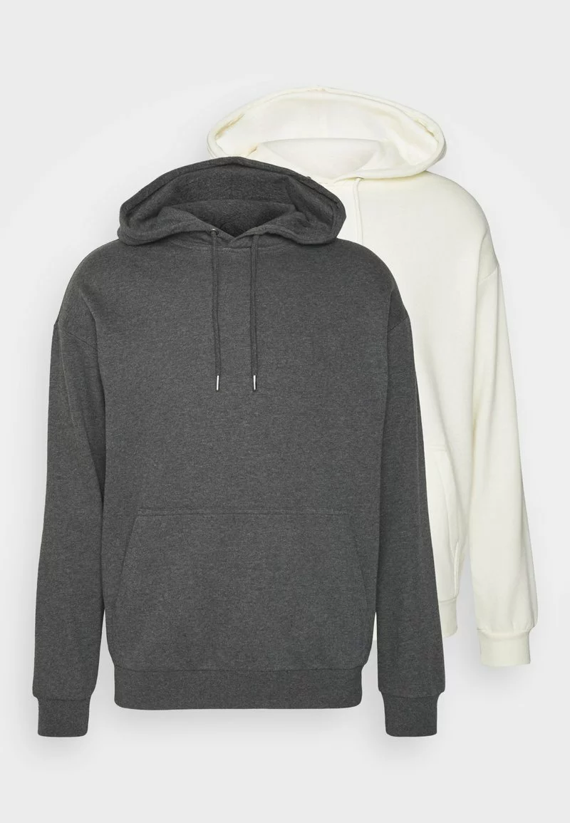 YOURTURN UNISEX 2 PACK - Felpa Con Cappuccio - Mottled Dark Grey/off-white 7 YOURTURN UNISEX 2 PACK - Felpa Con Cappuccio - Mottled Dark Grey/off-white - immagine 5