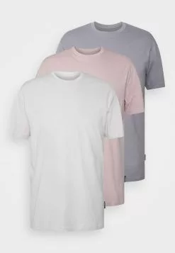 YOURTURN 3 PACK UNISEX - T-shirt Basic - Lilac/beige/grey