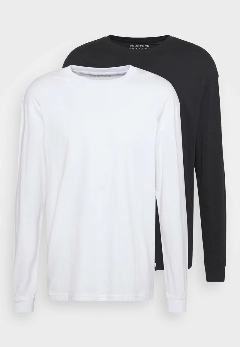 YOURTURN 2 PACK UNISEX - Maglietta A Manica Lunga - Black/white 7 YOURTURN 2 PACK UNISEX - Maglietta A Manica Lunga - Black/white - immagine 5