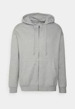 YOURTURN RELAXED FIT UNISEX - Felpa Con Zip - Mottled Light Grey