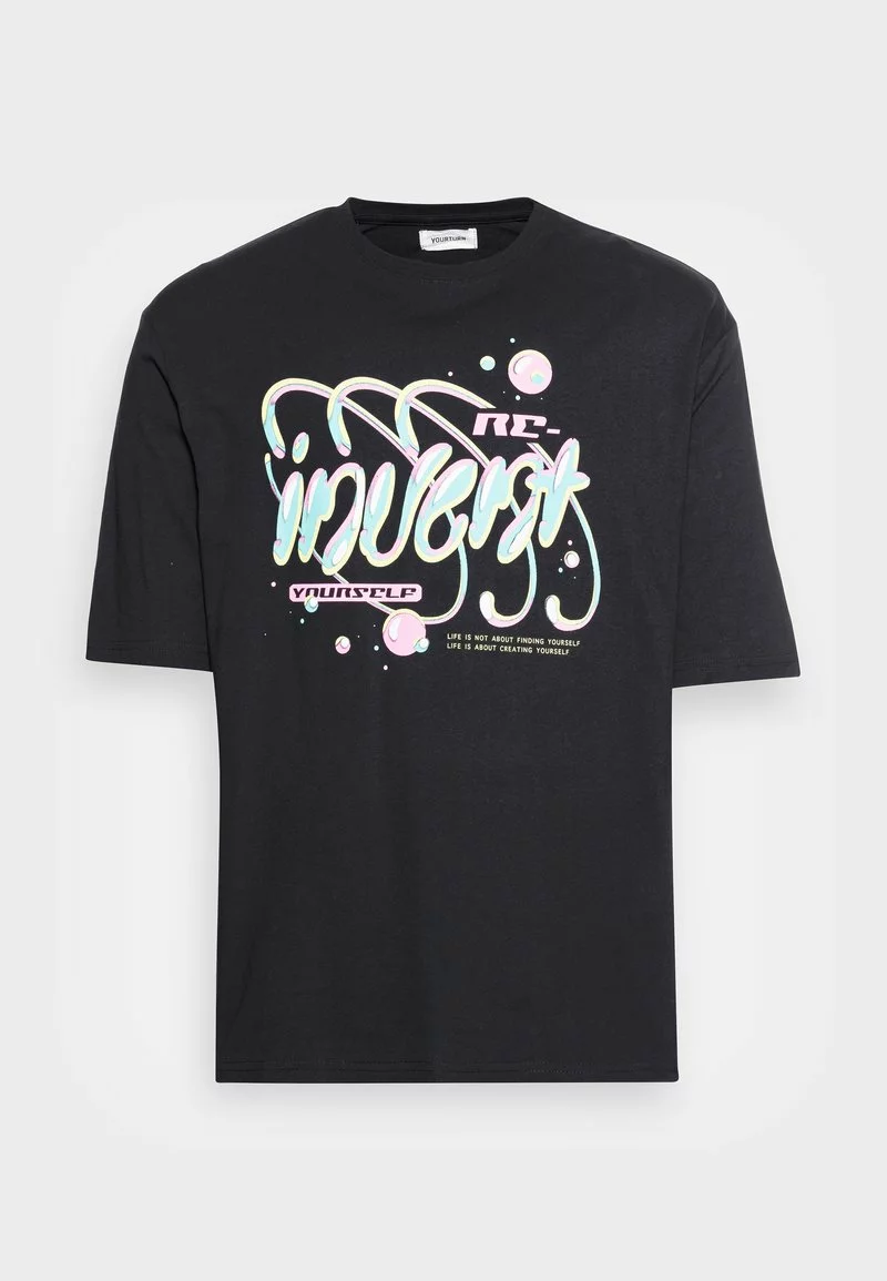YOURTURN UNISEX - T-shirt Con Stampa - Black 6 YOURTURN UNISEX - T-shirt Con Stampa - Black - immagine 4