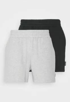 YOURTURN 2 PACK BASIC UNISEX - Shorts - Black/grey