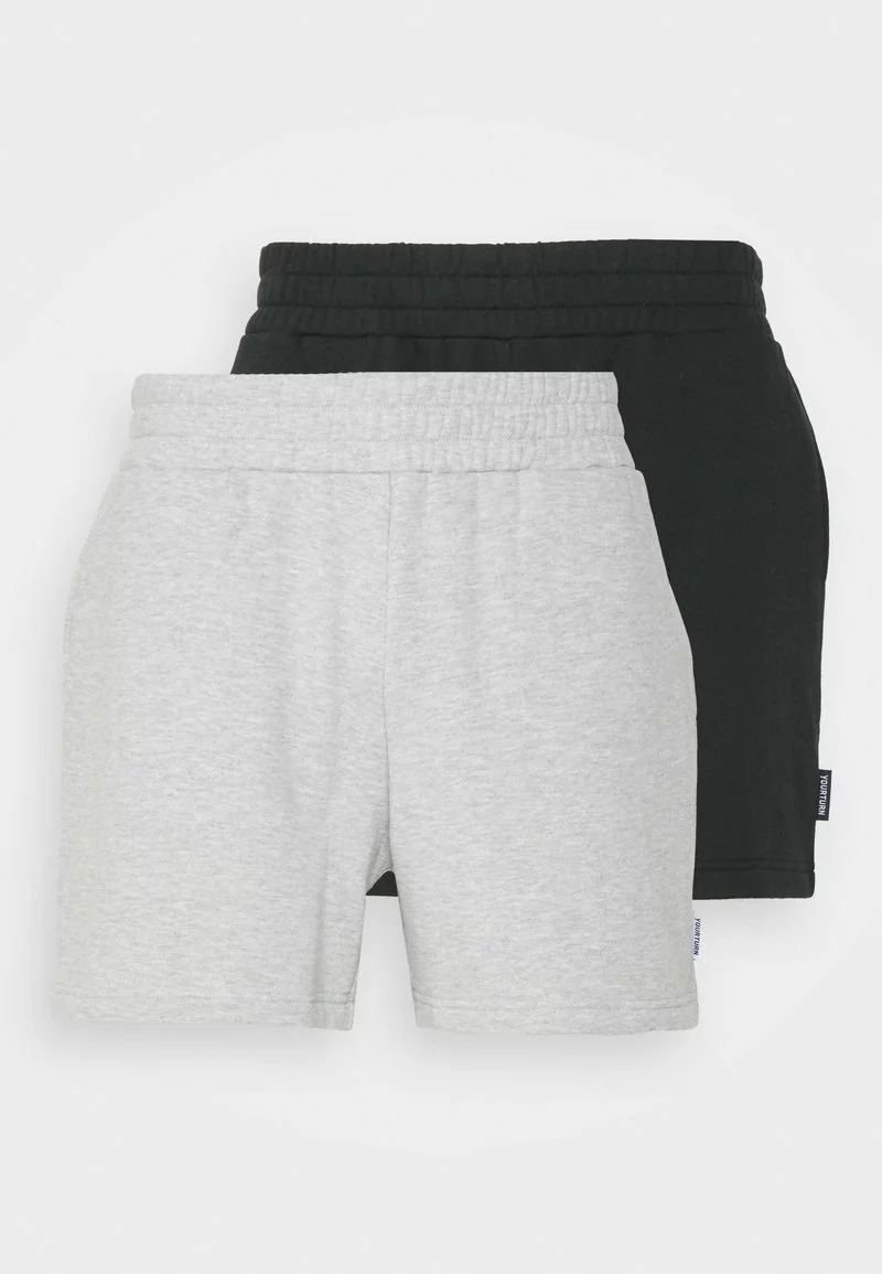YOURTURN 2 PACK BASIC UNISEX - Shorts - Black/grey 3 YOURTURN 2 PACK BASIC UNISEX - Shorts - Black/grey