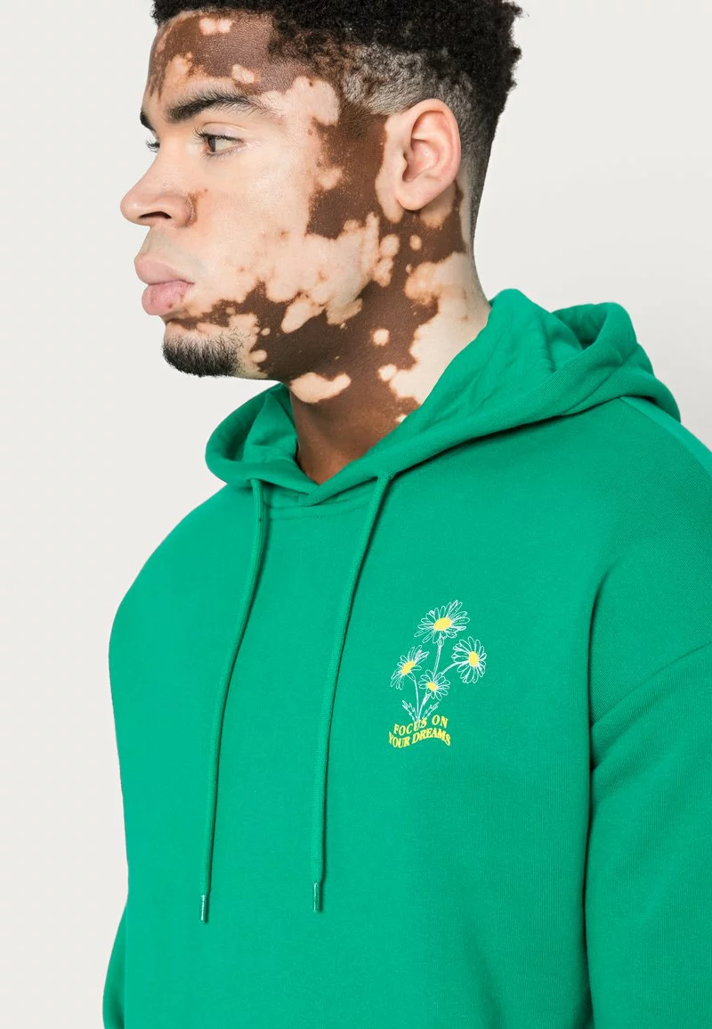YOURTURN FLOWERS HOODIE UNISEX - Felpa Con Cappuccio - Green 7 YOURTURN FLOWERS HOODIE UNISEX - Felpa Con Cappuccio - Green - immagine 5