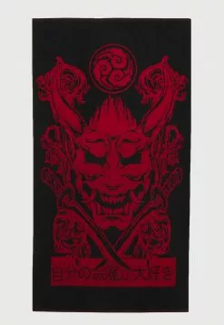 YOURTURN BEACH TOWEL 180x100CM 500 GSM - Telo Mare - Black/red, Uomo