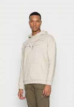 YOURTURN BOLD BRANDING HOODIE UNISEX - Felpa Con Cappuccio - Beige