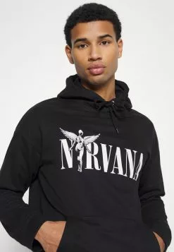 YOURTURN NIRVAN PRINT HOODIE UNISEX - Felpa Con Cappuccio - Black