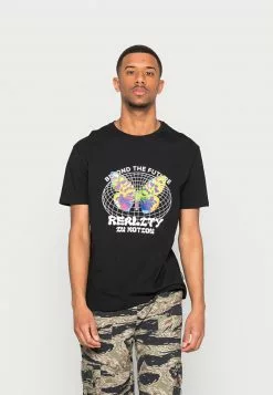 YOURTURN REALITY MOTION GRAPHIC T-SHIRT UNISEX - T-shirt Con Stampa - Black