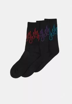 YOURTURN 3 PACK - Calze - Black/red/purple, Uomo