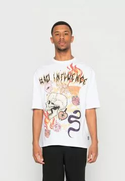 YOURTURN SKULL FLAME GRAPHIC T-SHIRT UNISEX - T-shirt Con Stampa - White