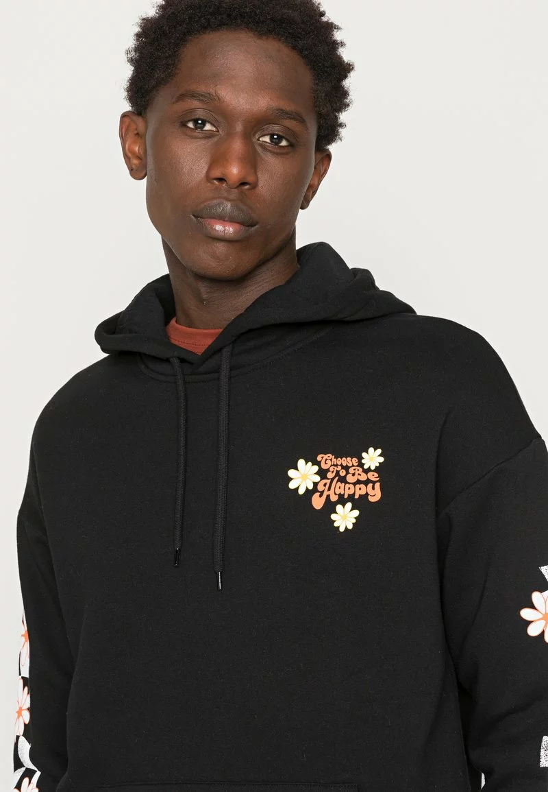 YOURTURN HAPPY HOODIE UNISEX - Felpa Con Cappuccio - Black 7 YOURTURN HAPPY HOODIE UNISEX - Felpa Con Cappuccio - Black - immagine 5