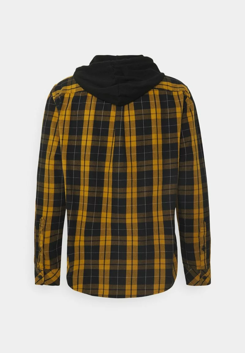 YOURTURN UNISEX CHECK WITH HOOD - Camicia - Black/yellow 4 YOURTURN UNISEX CHECK WITH HOOD - Camicia - Black/yellow - immagine 2