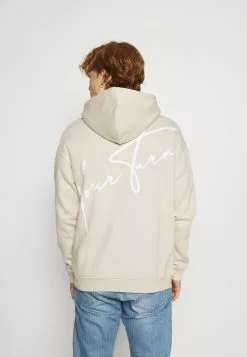 YOURTURN BOLD SCRIPT HOODIE UNISEX - Felpa - Beige