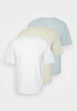 YOURTURN 3 PACK UNISEX - T-shirt Basic - White/off-white/light Blue