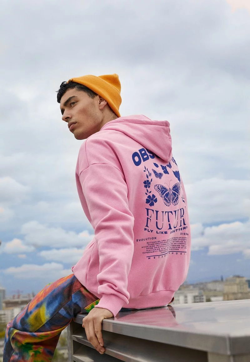 YOURTURN BUTTERFLIES HOODIE - Felpa Con Cappuccio - Pink, Unisex 5 YOURTURN BUTTERFLIES HOODIE - Felpa Con Cappuccio - Pink, Unisex - immagine 3